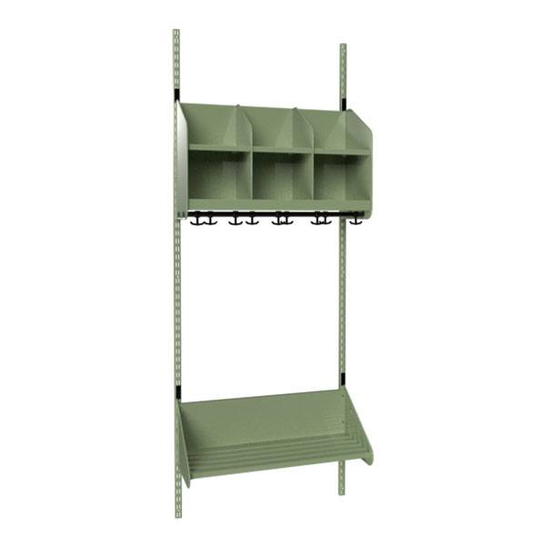BST garderobe startsektion model B med 3 pladser 750mm gr&oslash;n