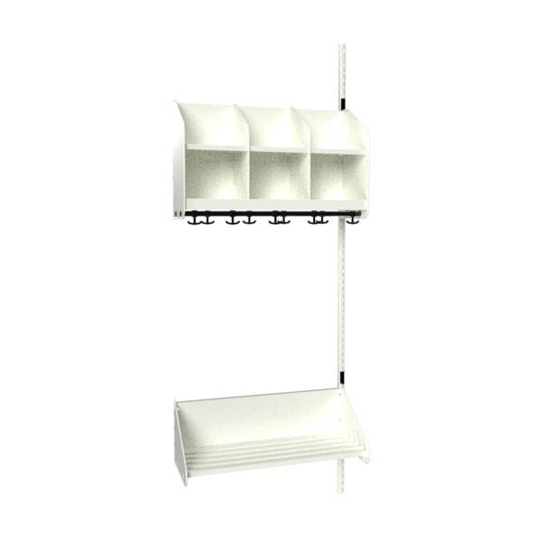 BST garderobe påbygningssektion model B med 3 pladser 750mm hvid