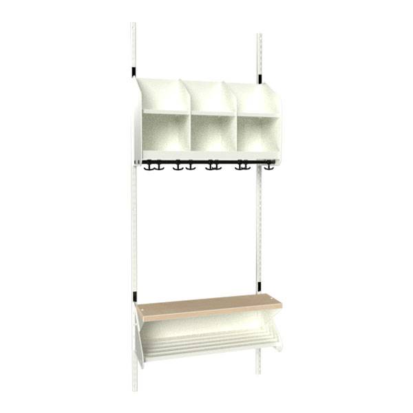 BST garderobe startsektion model D med 3 pladser 750mm hvid