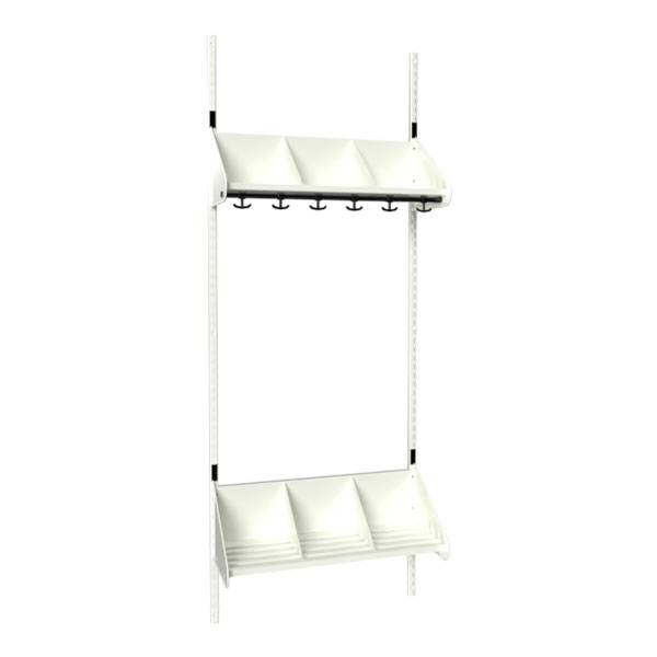 BST garderobe startsektion model E med 3 pladser 750mm hvid