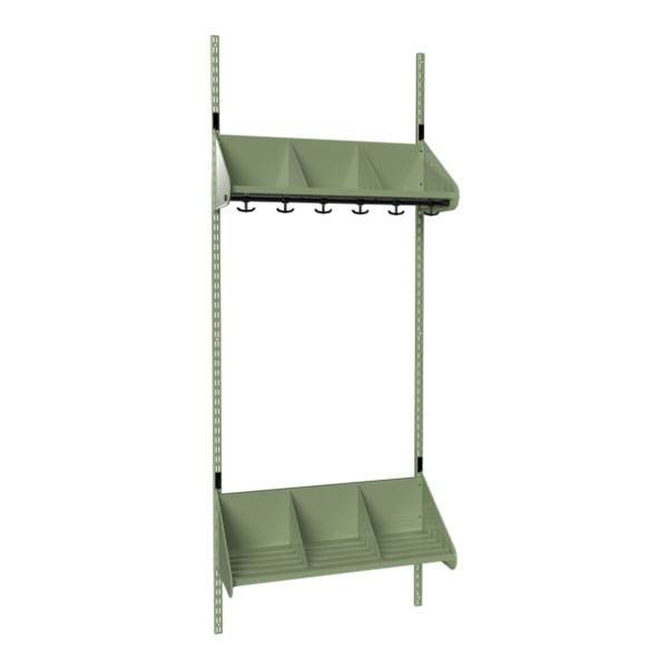 BST garderobe startsektion model E med 3 pladser 750mm gr&oslash;n