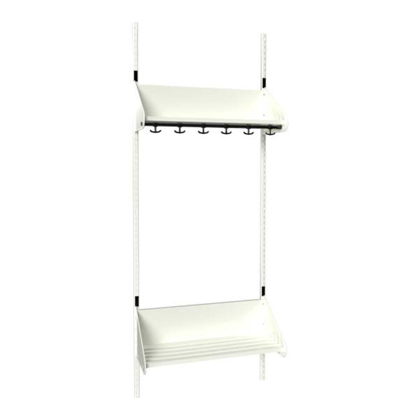 BST garderobe startsektion model F med 3 pladser 750mm hvid