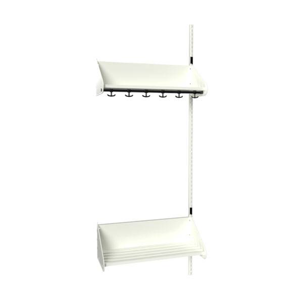 BST garderobe påbygningssektion model F med 3 pladser 750mm hvid