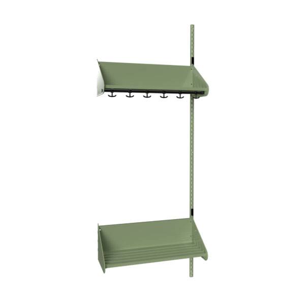 BST garderobe p&aring;bygningssektion model F med 3 pladser 750mm gr&oslash;n