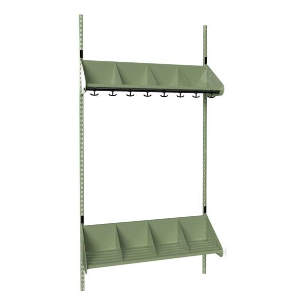 BST garderobe startsektion model E med 4 pladser 1000mm gr&oslash;n