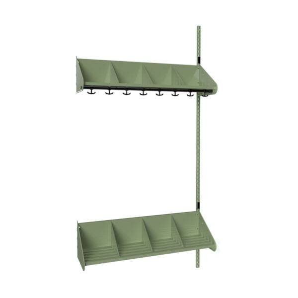 BST garderobe p&aring;bygningssektion model E med 4 pladser 1000mm gr&oslash;n