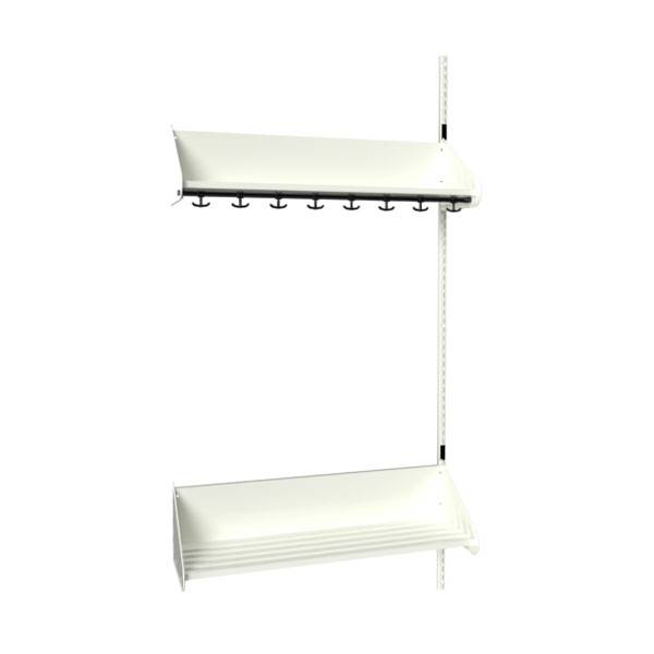 BST garderobe påbygningssektion model F med 4 pladser 1000mm hvid