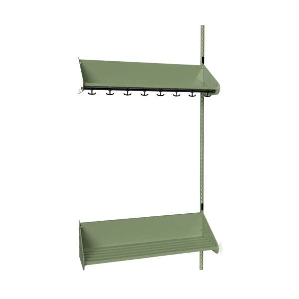 BST garderobe p&aring;bygningssektion model F med 4 pladser 1000mm gr&oslash;n