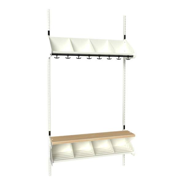 BST garderobe startsektion model G med 4 pladser 1000mm hvid
