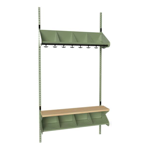 BST garderobe startsektion model G med 4 pladser 1000mm gr&oslash;n