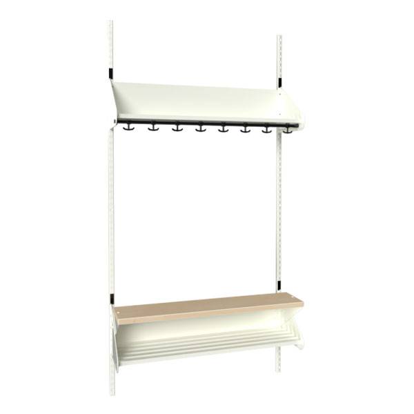 BST garderobe startsektion model H med 4 pladser 1000mm hvid