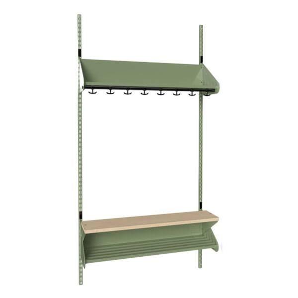 BST garderobe startsektion model H med 4 pladser 1000mm gr&oslash;n