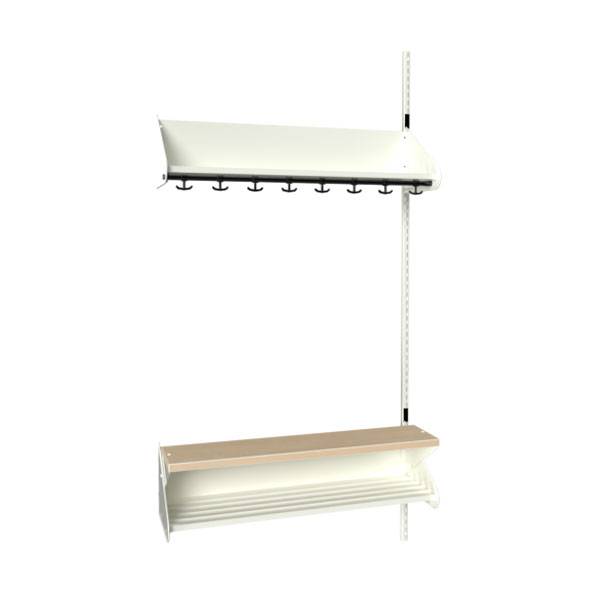 BST garderobe p&aring;bygningssektion model H med 4 pladser 1000mm hvid