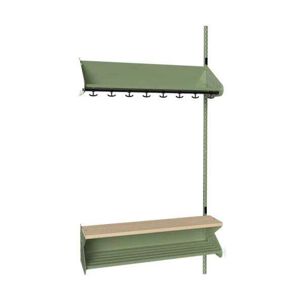 BST garderobe p&aring;bygningssektion model H med 4 pladser 1000mm gr&oslash;n