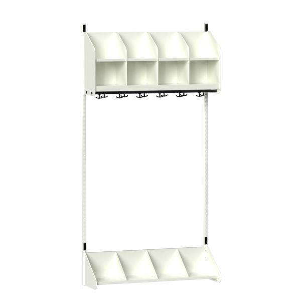 BST garderobe startsektion model A med 4 pladser 1000mm hvid