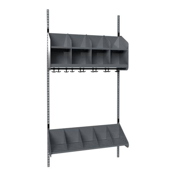 BST garderobe startsektion model A med 4 pladser 1000mm mørk grå