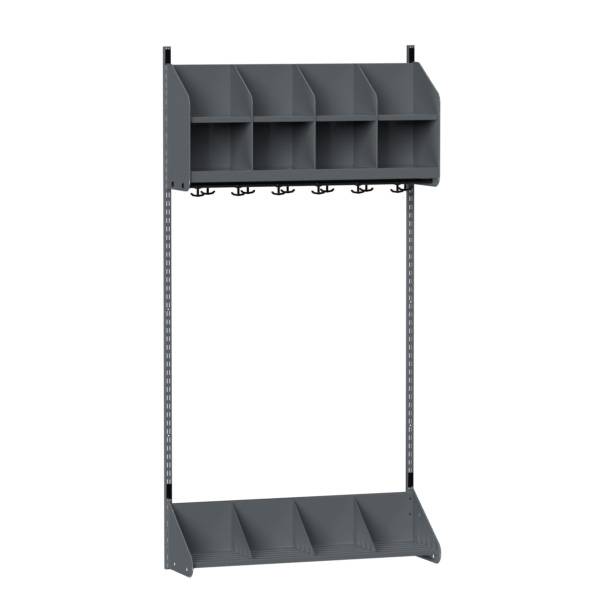 BST garderobe startsektion model A med 4 pladser 1000mm mørk grå