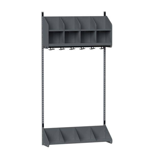 BST garderobe startsektion model A med 4 pladser 1000mm m&oslash;rk gr&aring;