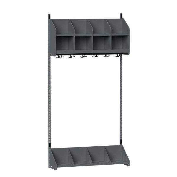 BST garderobe startsektion model A med 4 pladser 1000mm m&oslash;rk gr&aring;