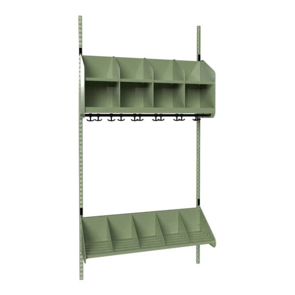 BST garderobe startsektion model A med 4 pladser 1000mm grøn