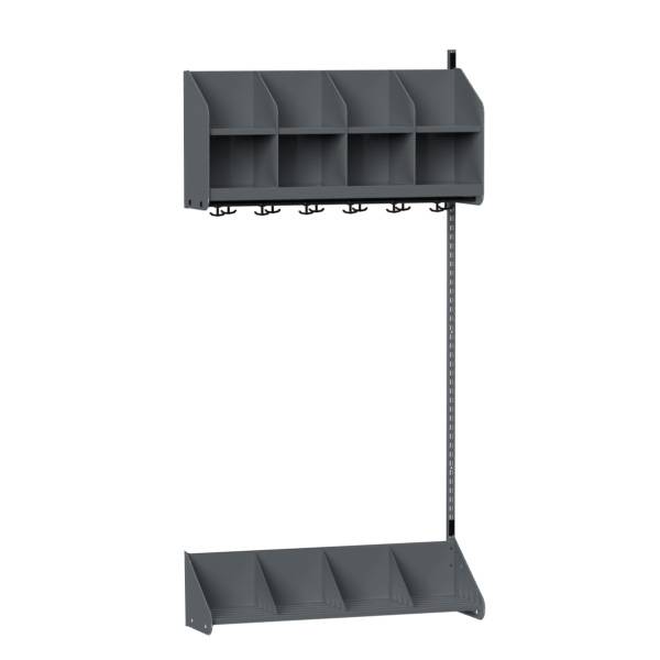 BST garderobe p&aring;bygningssektion model A 4 pladser 1000mm m&oslash;rk gr&aring;