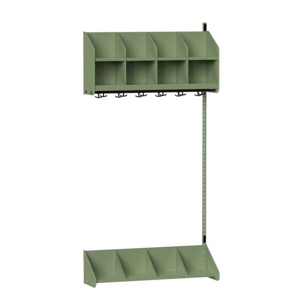 BST garderobe p&aring;bygningssektion model A 4 pladser 1000mm gr&oslash;n