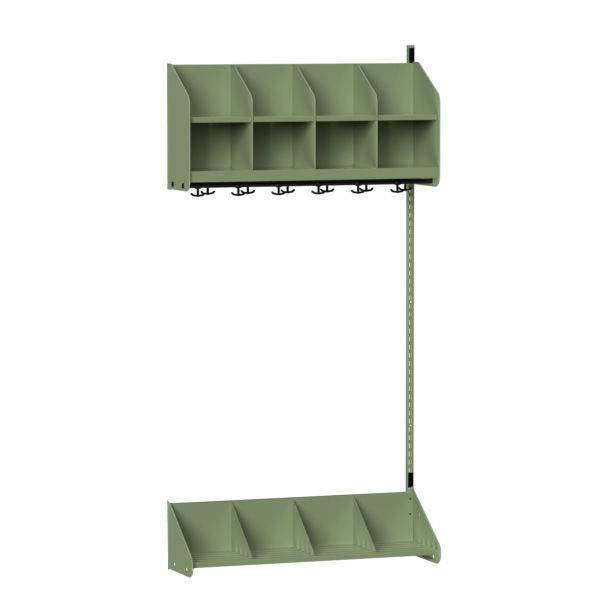 BST garderobe p&aring;bygningssektion model A 4 pladser 1000mm gr&oslash;n