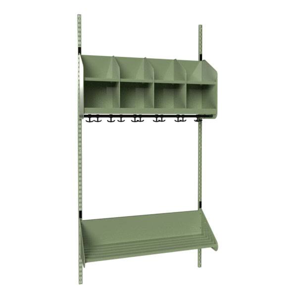 BST garderobe startsektion model B med 4 pladser 1000mm grøn