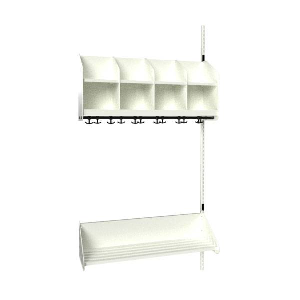 BST garderobe påbygningssektion model B med 4 pladser 1000mm hvid