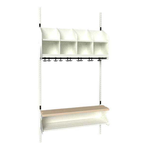 BST garderobe startsektion model D med 4 pladser 1000mm hvid