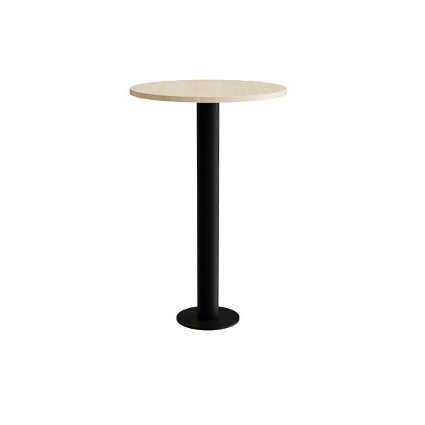 Cirkum bord Ø70cm 110cm høj i massiv birk med sort stel