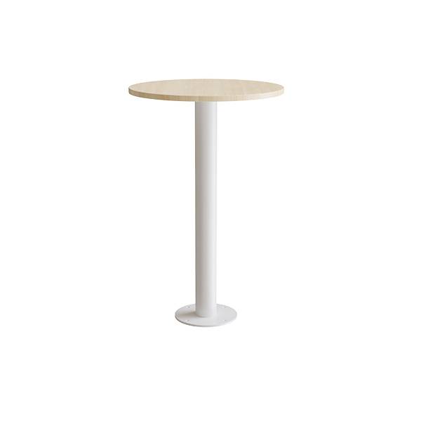 Cirkum bord &Oslash;70cm 110cm h&oslash;j i massiv birk med hvidt stel