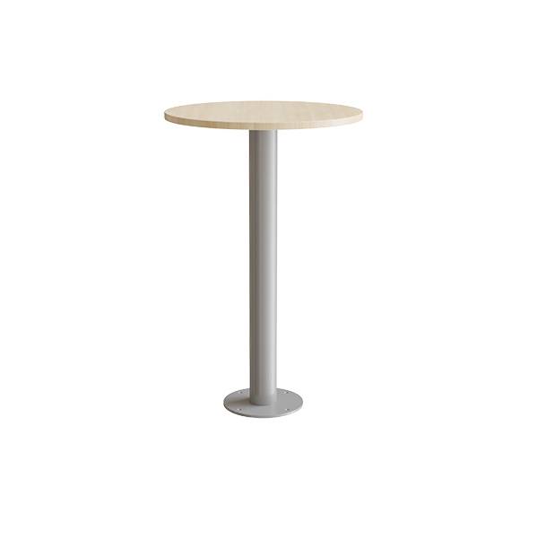 Cirkum bord Ø70cm 110cm høj i massiv birk med alugråt stel