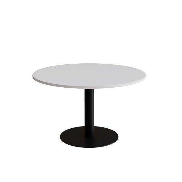 Cirkum bord Ø120cm 72cm høj i grå laminat med sort stel
