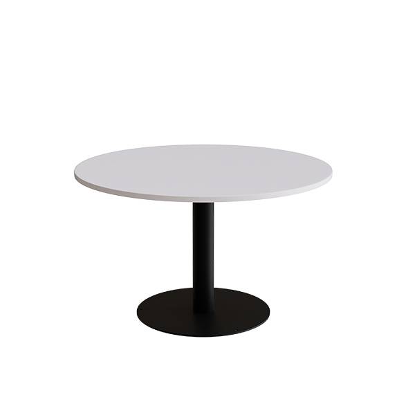 Cirkum bord &Oslash;120cm 72cm h&oslash;j i gr&aring; laminat med sort stel