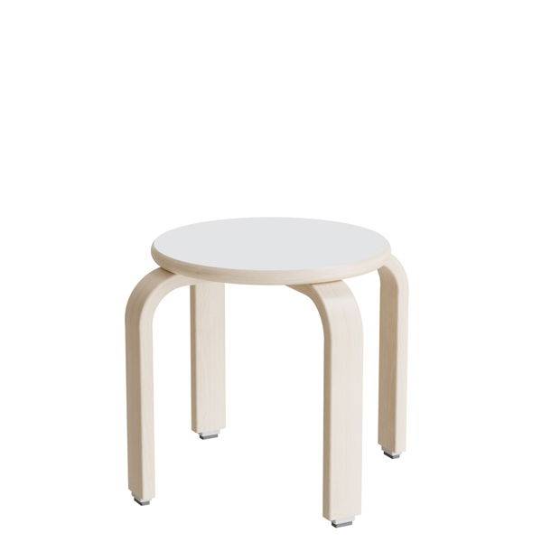 Oscar taburet 330mm hvid med hvidpigmenteret birkefin&eacute;r stel
