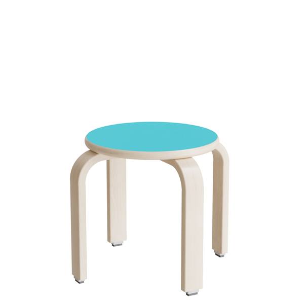 Oscar taburet 330mm turkis med hvidpigmenteret birkefin&eacute;r stel