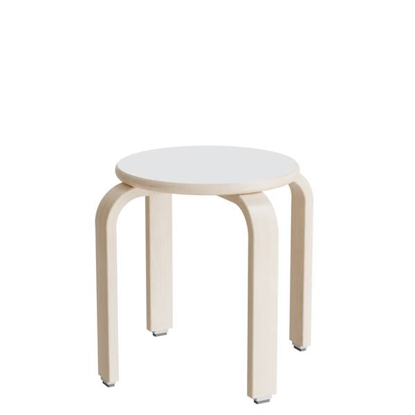 Oscar taburet 370mm hvid med hvidpigmenteret birkefin&eacute;r stel