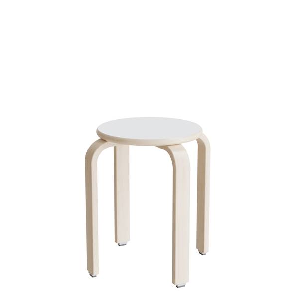 Oscar taburet 440mm hvid med hvidpigmenteret birkefin&eacute;r stel