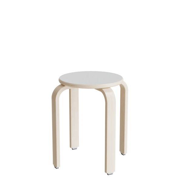 Oscar taburet 440mm lys gr&aring; med hvidpigmenteret birkefin&eacute;r stel