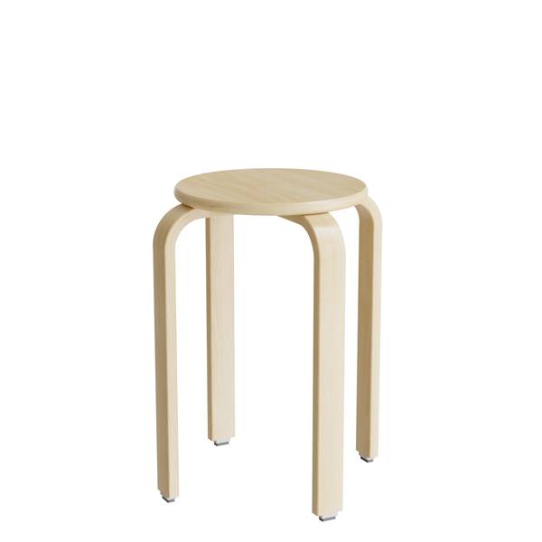 Oscar taburet, sæde i birk laminat, ben i birkefinér, højde 52cm 