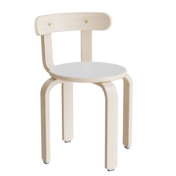 Oscar taburet, s&aelig;de i lys gr&aring; laminat, ben og ryg i birkefin&eacute;r, h&oslash;jde 37cm 