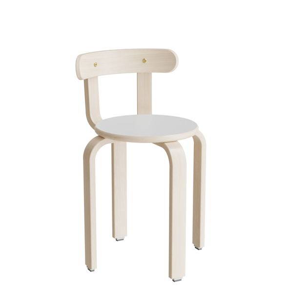 Oscar taburet, s&aelig;de i lys gr&aring; laminat, ben og ryg i birkefin&eacute;r, h&oslash;jde 44cm 