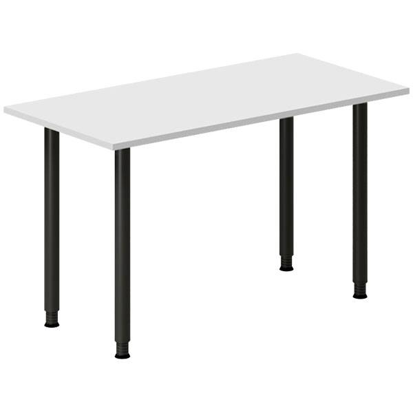 Office skrivebord 120x60cm lys gr&aring; laminat med sort stel