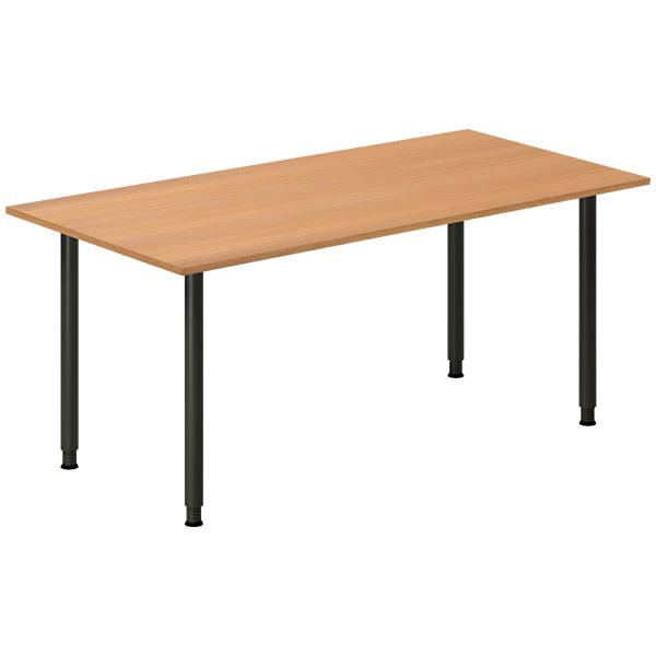 Office skrivebord 160x80cm bøg laminat med sort stel