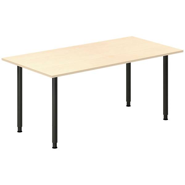 Office skrivebord 160x80cm birk laminat med sort stel