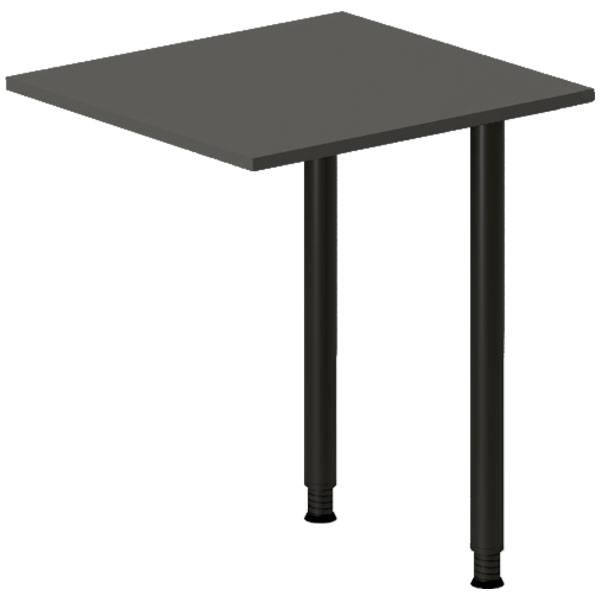 Office skrivebord tilbygning 60x60cm i antracit med sort stel