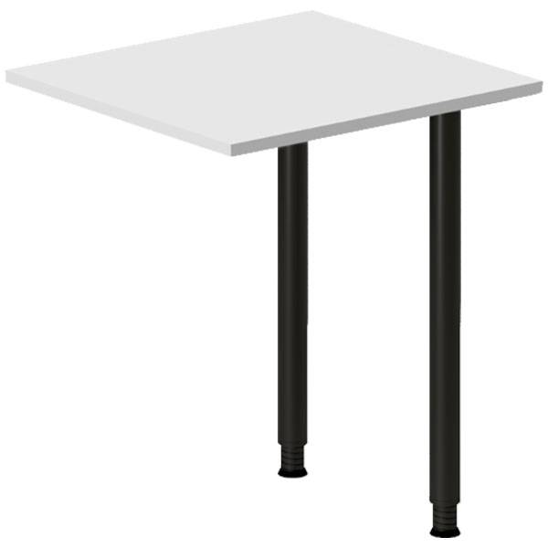 Office skrivebord tilbygning 60x60cm i lys gr&aring; med sort stel