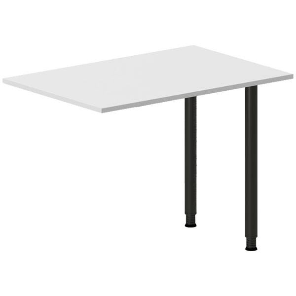 Office skrivebord tilbygning 100x60cm i lys gr&aring; med sort stel