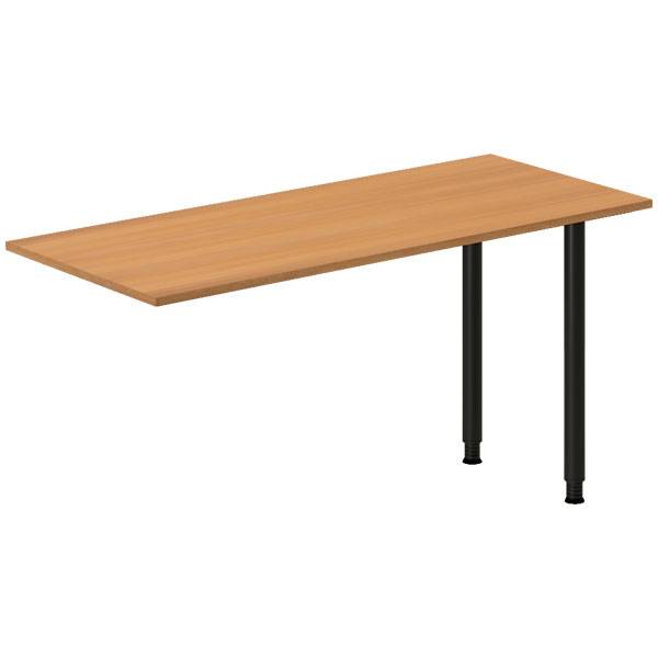 Office skrivebord tilbygning 140x60cm i bøg med sort stel